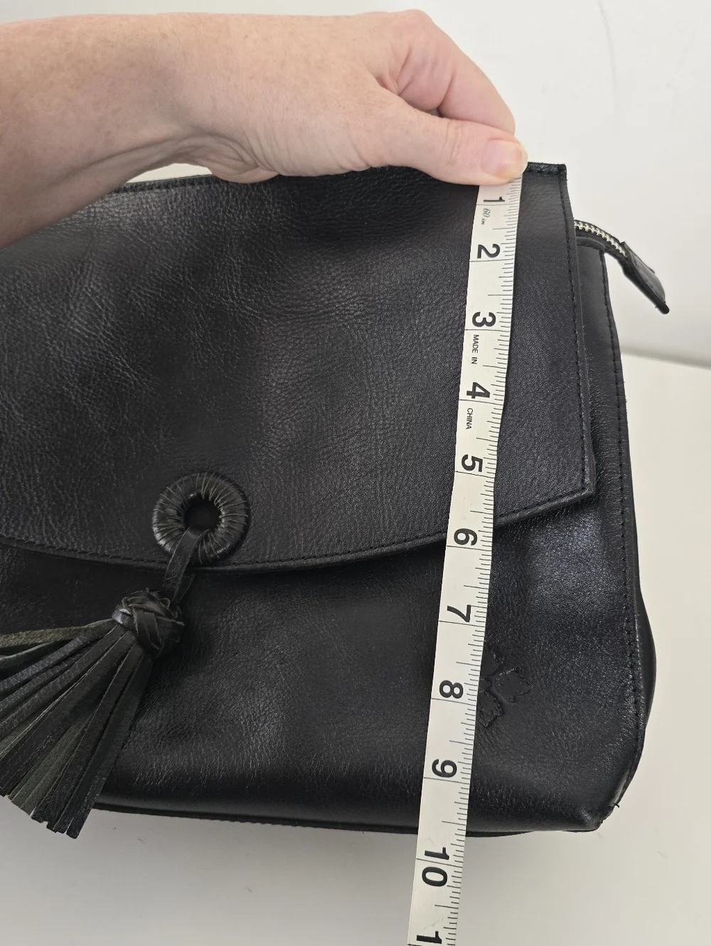 Patricia Nash Mollia Leather Top Handle Satchel Black Tassel